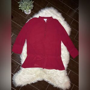 Soft Surroundings cranberry blouse sz XL